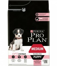 Pro Plan OptiDerma Medium Puppy сухой корм для щенков средних пород с лососем и рисом 3 кг. 